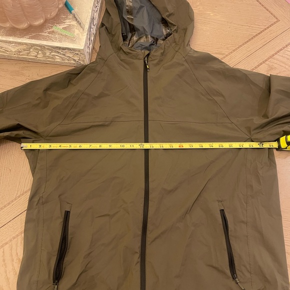 Hawke & Co. Men's Seam Sealed Hooded Water Resistant Rain Jacket Olive green XL - Picture 7 of 9